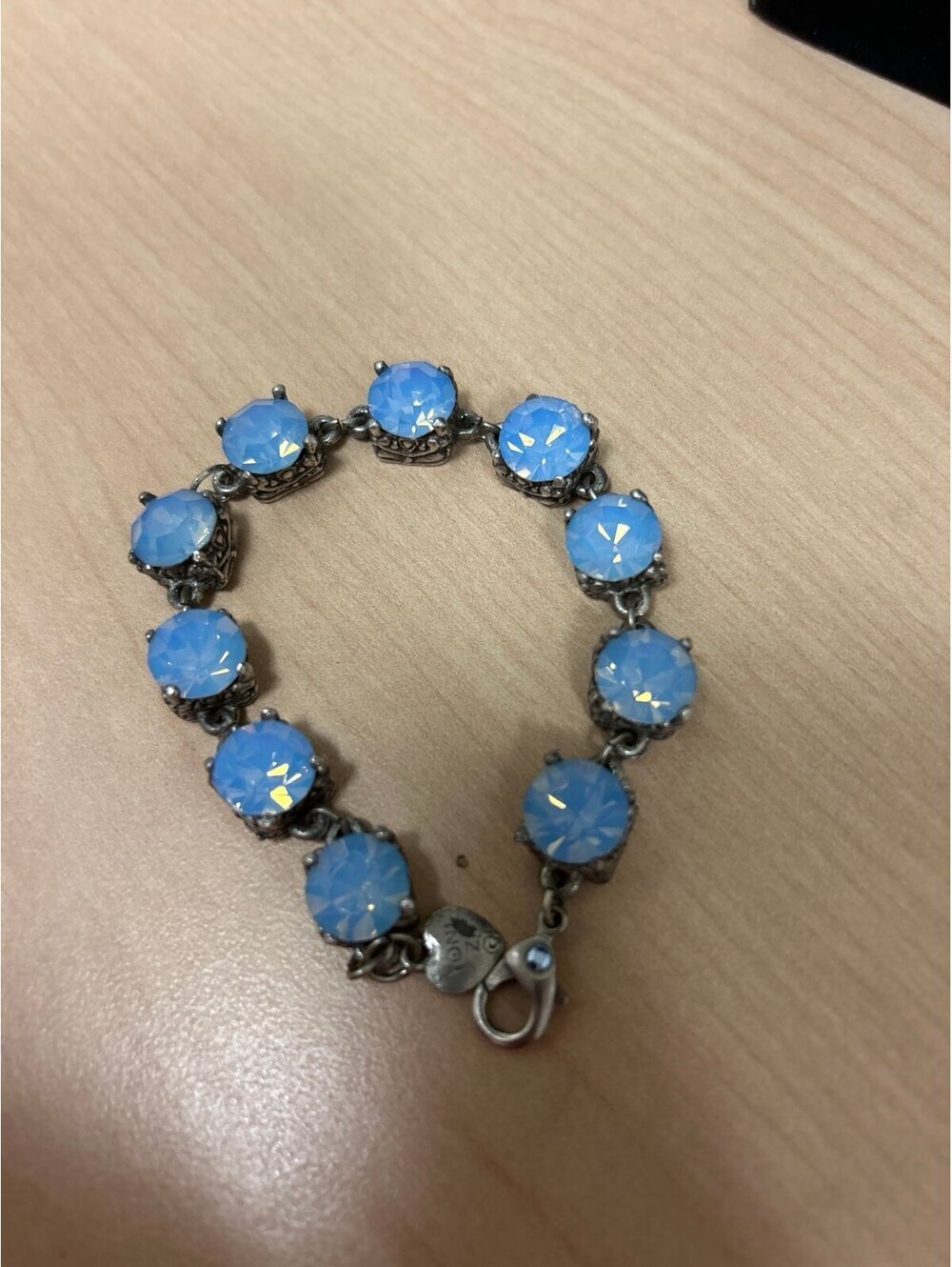 Yoni Chunky Light blue Opal like Crystal Bracelet